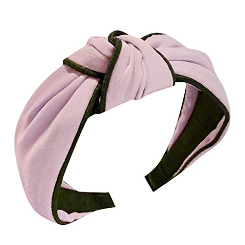 Stirnband Stoff Kopf Haarband Haar Damen Wrap Zubehör Band Stirnband (Rosa, Freie Größe) von XNBZW