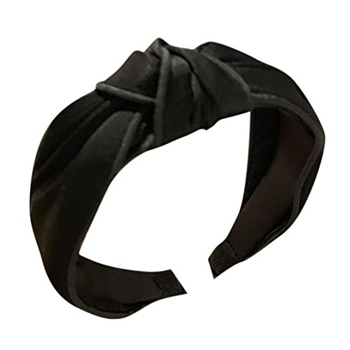 Stirnband Stoff Kopf Haarband Haar Damen Wrap Zubehör Band Stirnband (Schwarz, Freie Größe) von XNBZW