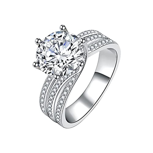 Super Flash Moissanite Ringförmige Verlobungsringe für Frauen Moissanite Twisted Verlobungsringe Hochzeitstag Versprechen Ringe für Braut Frau Freundin Ringe Katze (N, One Size) von XNBZW