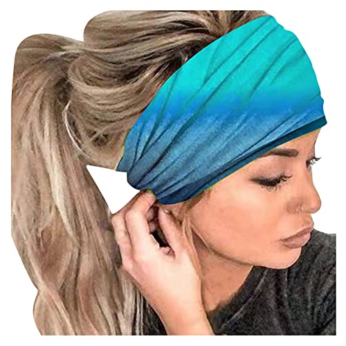 Wrap Print Stirnband Kopf Bandana Elastische Frauen Haarband Stirnband Stirnband (Blau, Freie Größe) von XNBZW