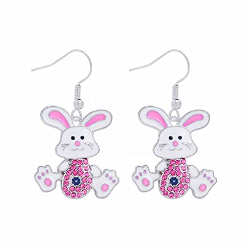 XNBZW Cartoon Niedliche Hase baumeln Kaninchen Ohrringe Frohe Ostern Ei Karotte Ohrring Ostern Ohrringe Cartoon Niedliche Kaninchen Ohrringe Ohrring Packs Ohrstecker und Creolen, Aa, Einheitsgröße von XNBZW