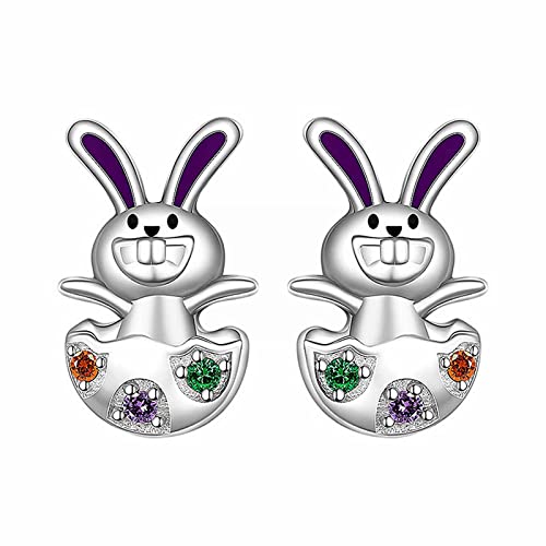 XNBZW Cartoon Niedliche Hase baumeln Kaninchen Ohrringe Frohe Ostern Ei Karotte Ohrring Ostern Ohrringe Cartoon Niedliche Kaninchen Ohrringe Ohrring Packs Ohrstecker und Creolen, B, Einheitsgröße von XNBZW