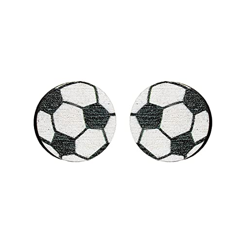 XNBZW Damen Ohrringe Sport Schmuck Herzförmige Sport Baseball Ohrstecker Rugby Fußball Volleyball Basketball Holz Ohrringe Mode Damen Ohrringe Kleine Creolen Ohrringe, D, Einheitsgröße von XNBZW