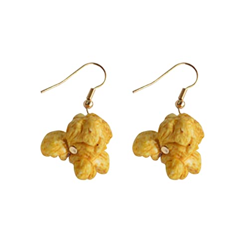 XNBZW Fun Food Popcorn Ohrringe DIY Ohrringe Schmuck Lustige Persönlichkeit Kleine Ohrringe Frauen Geschenk Frauen S Ohrringe, gelb, Einheitsgröße von XNBZW