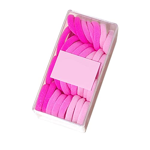 XNBZW Haarband Candy Farbe Handtuch Band Hochelastisches Gummiband Box Kleine Größe Haar Bindung Seil Und Haarschleife (Rosa, Einheitsgröße) von XNBZW