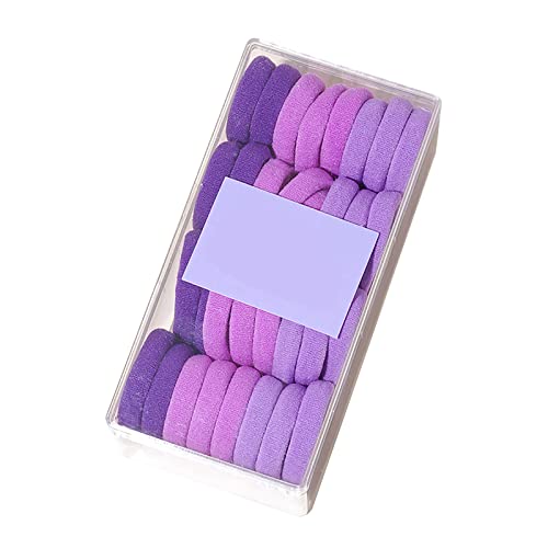 XNBZW Haarband Candy Farbe Handtuch Band Hochelastisches Gummiband Box Kleine Größe Haar Bindung Seil Und Haarschleife (Violett, Einheitsgröße) von XNBZW
