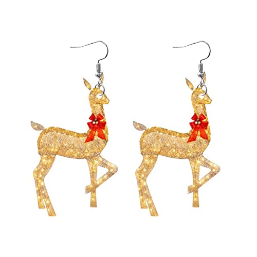 XNBZW Modische Ohrstecker Anhänger Ohrringe Damen Mädchen Mode Damen Strass Doppelseitige Ohrstecker Schmuck Weihnachtsgeschenke Hirsch Ohrringe Lustige Weihnachtsohrringe Ohrring-Packs für Frauen, C, von XNBZW