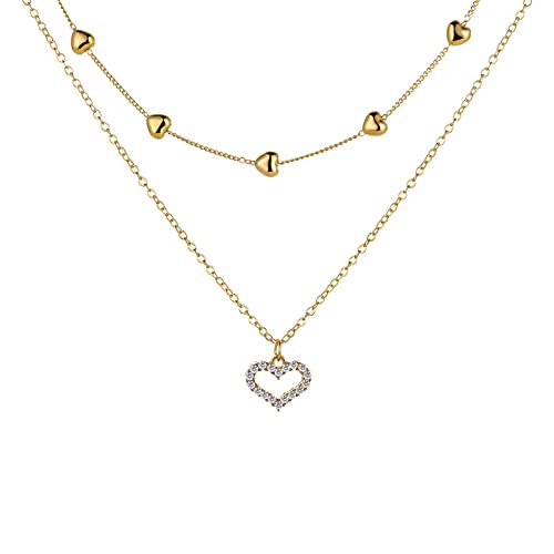 XNBZW Personalisierte Paar passende Halskette Freundschaft Anhänger Schmuck Geeignet für Valentinstag Halsketten Herz, gold, Einheitsgröße, Box von XNBZW