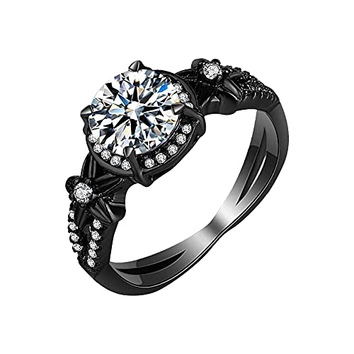 Zirkon Ring Rot 5-10 Geschenk Legierung Frauen Hochzeit Größe Schmuck Ringe Finger Ringe, Schwarz , 7 von XNBZW