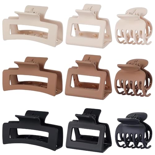 9 Stück Haarklammer Klauen Haarspangen,3 Stil Rutschfeste Haarklammern Matte Haarschmuck Haarstyling-Zubehör für Damen,Frauen,Mädchen für Dünnes Dickes Kleine Haar (Stil 1) 9 Stück Haarklammer Klauen Haarspangen,3 Stil Rutschfeste Haarklammern Matte Haarschmuck Haarstyling-Zubehör für Damen,Frauen,Mädchen für Dünnes Dickes Kleine Haar (Stil 1) von XNFIVE