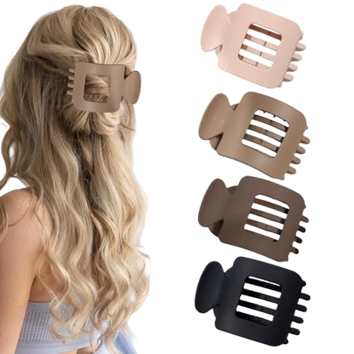 Flache Haarklammern, 4Pcs Große Haarkrallen für Dickes Dünnes Haar, Französische Barrettes im Entenschnabel für langes glattes Haar, Perfekt für Beruf, Schule, Haaraccessoires für Frauen & Mädchen von XNFIVE
