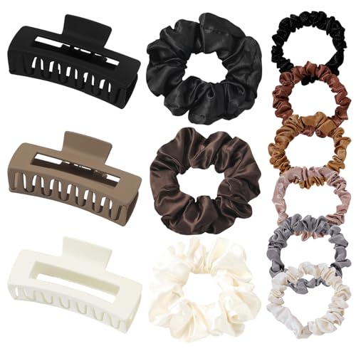 Haar Scrunchies Haarklammer Klauen Haarspangen,12pcs Elastische Haarbänder Haarklammern Halter Haar Band,3 Stil Haarschmuck Haarstyling-Zubehör für Damen,Frauen,Mädchen für Dünnes Dickes Kleine Haar Haar Scrunchies Haarklammer Klauen Haarspangen,12pcs Elastische Haarbänder Haarklammern Halter Haar Band,3 Stil Haarschmuck Haarstyling-Zubehör für Damen,Frauen,Mädchen für Dünnes Dickes Kleine Haar von XNFIVE