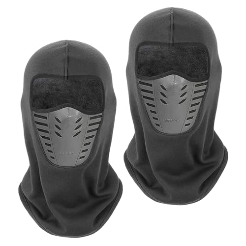 XNIVUIS 2 Stück Sturmhaube Ski Gesichtsmaske mit Atmungsaktivem Mesh, Winter Thermal Balaclava für Männer Frauen, Nackenwärmer, Skimaske Sturmhaube (DE/NL/SE/PL, Alphanumerisch, Einheitsgröße, Grau) von XNIVUIS