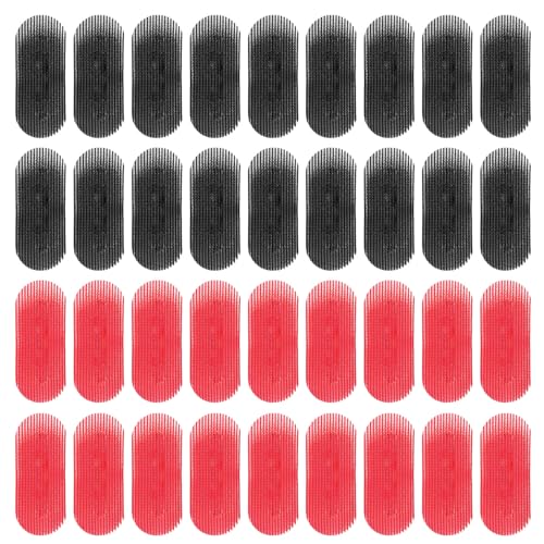 XNIVUIS 36 Stück Haarhalter Hair Grippers Hair Clip Haar-Klett-Pad Friseurumhang Magischer Haaraufkleber Haargreifer Haar-Aufkleber-Clip Haarschmuck für Mädchen Frauen Haarschmuck (Rot, Schwarz) von XNIVUIS