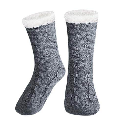 XNIVUIS Kuschelsocken Herren,Haussocken,Rutschfest Wintersocken Stoppersocken,Warme Stoppersocken Dicke,Warme Socken,Pantoffelsocken für Männer Frauen für Zu Hause bei Kaltem Wetter(Grau) von XNIVUIS