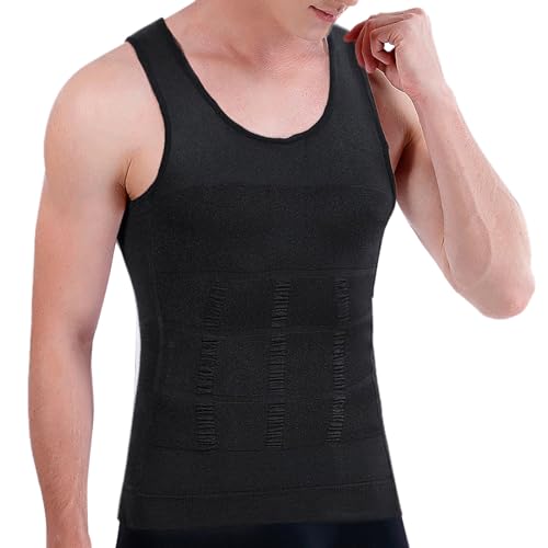 XNIVUIS Unterhemd Herren Tank Top Herren Ärmellose Unterhemden, Kompressionsshirts Ärmellos Muskelshirtst Männer (DE/NL/SE/PL, Alphanumerisch, Einheitsgröße, Regular, Regular, Schwarz) von XNIVUIS