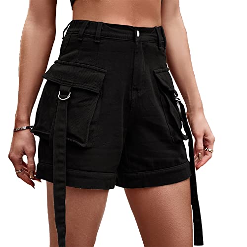 XNMAYA Damen Cargohose Quick Dry Casual Military Army Camo Combat Arbeit Freizeithose mit Taschen, Schwarz-2119, 38 von XNMAYA