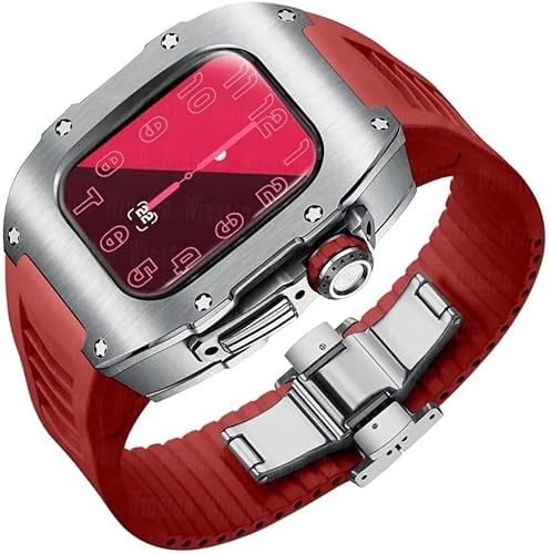 XNWKF 41 mm 40 mm Menb Damen Upgrade Titanlegierung Uhrengehäuse Sport Gummibänder Mod Kit für Apple Watch Serie 9 8 7 6 5 4 SE Ersatzzubehör, 40 mm, Achat von XNWKF