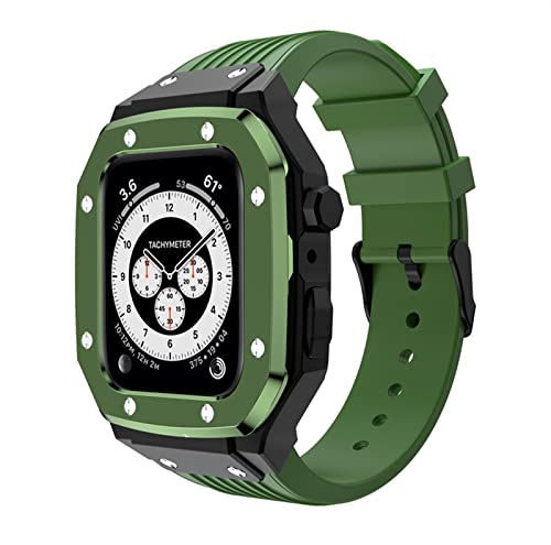XNWKF Armband für Apple Watch, Serie 8, 7, 45 mm, 42 mm, 44 mm, Modifikation, Mod-Kit, Metallrahmen, Silikonband, 42MM, Achat von XNWKF