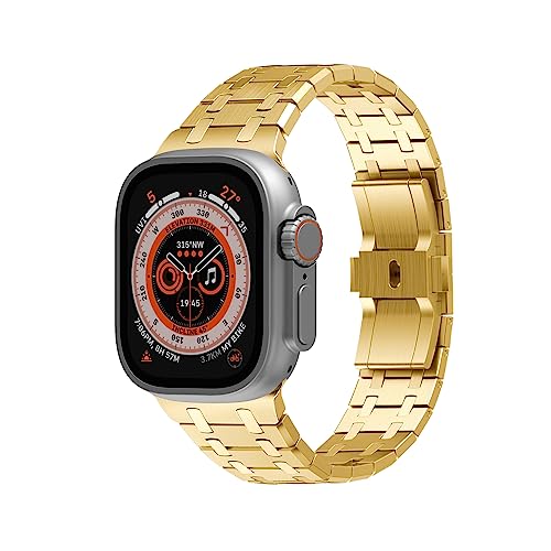 XNWKF Luxus-Modifikationsset, Uhrenarmband für Apple Watch-Serie 49 mm, 45 mm, 44 mm, 42 mm, Refit-Set aus Metall, Stahl, für iWatch 8, 7, 6, 5, 4, SE, 44MM, Achat von XNWKF