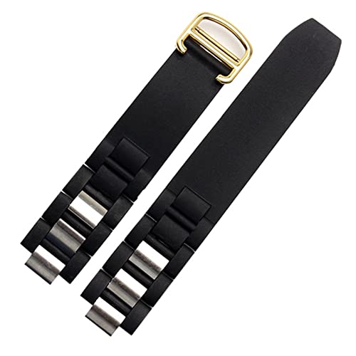 XNWKF Silikon-Armbänder für Cartier 21. Jahrhundert, konvexes Armband, 20 x 10 mm, wasserdichtes Uhrenkettenzubehör ist geeignet für Armbänder, 20-10mm, Achat von XNWKF