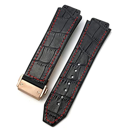 XNWKF Uhrenarmband für HUBLOT Classic Fusion Universe Big Bang Serie, Rindsleder, 25–19 mm, Kalbsleder, Sportarmband für Damen und Herren, 25-19mm, Achat von XNWKF