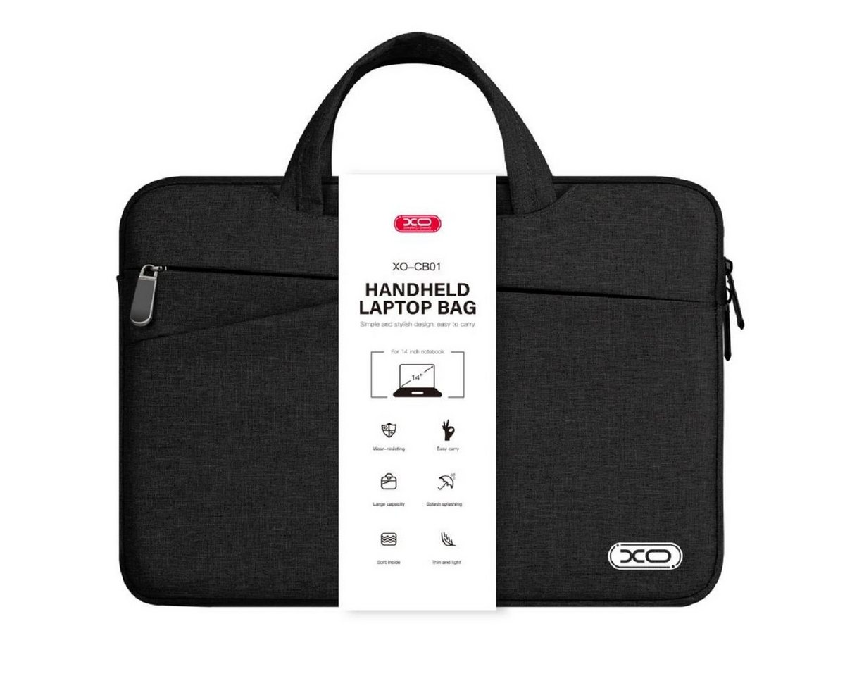 XO Laptoptasche XO Laptoptasche CB01 14, Spritzwassergeschützt, Versteckte Griffe, Versteckte Griffe, Flanell" von XO