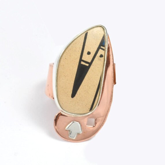 Frühling Kupfer & Silber Ring von XOCU