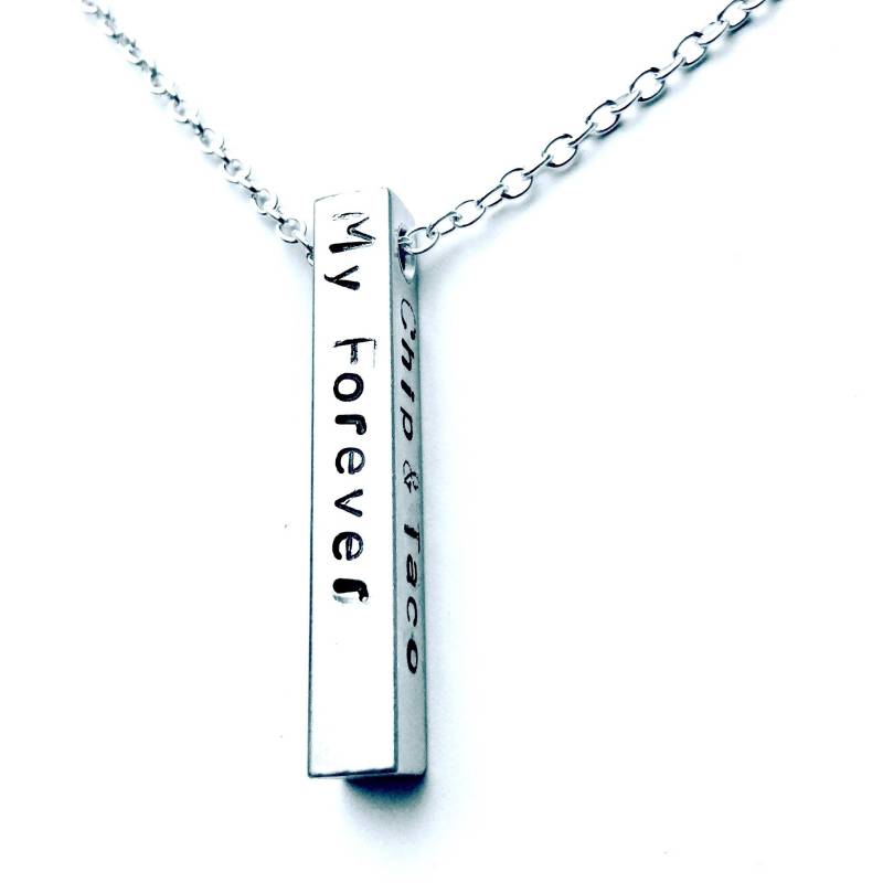 Personalisierte Bar Halskette Für Ihn, Freund, Ehemann Valentines Geschenkideen, Sterling Silber, Hochzeitsgeschenke Ihn von XOCustomJewelryGifts