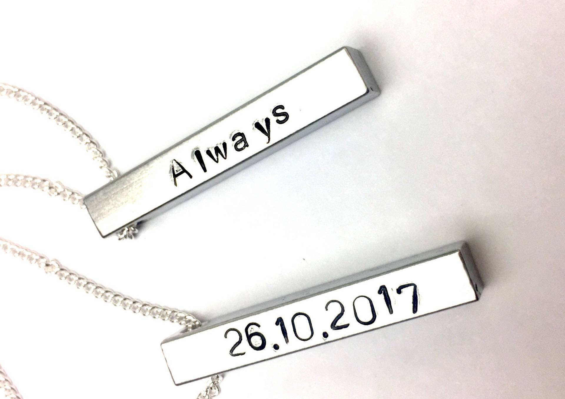Personalisierte Halsketten Für Männer Am Valentinstag - Bar Halskette Frauen Datum, Immer Sterling Silber Kette von XOCustomJewelryGifts