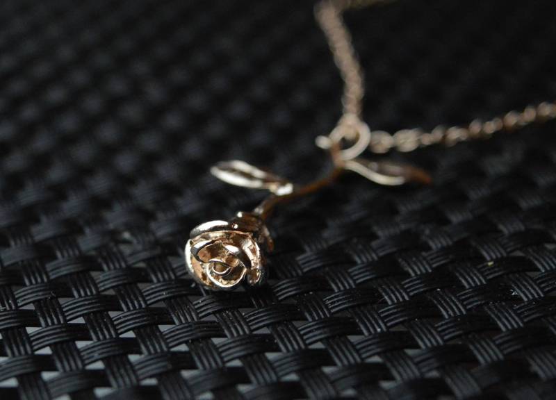 Schöne Und Das Biest Rose Halskette, Gold Valentinstag Geschenk Für Frauen, Anhänger, Sie, Zierliche Halskette Schöne Und Das Biest Rose Halskette, Gold Valentinstag Geschenk Für Frauen, Anhänger, Sie, Zierliche Halskette von XOCustomJewelryGifts