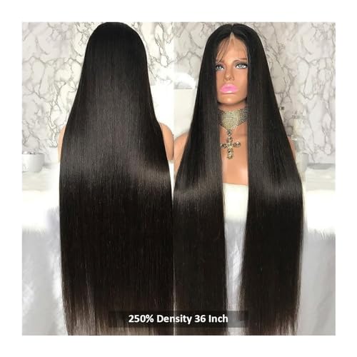 Perücke Natürliche Haar 250 Dichte 13x4 13x6 Transparent Knochen Gerade 30 40 Zoll Spitze Front Menschliches Haar Perücken Brasilianische frontal Perücken for Frauen Haarperücken für tägliche Mottopa von XOVP-023