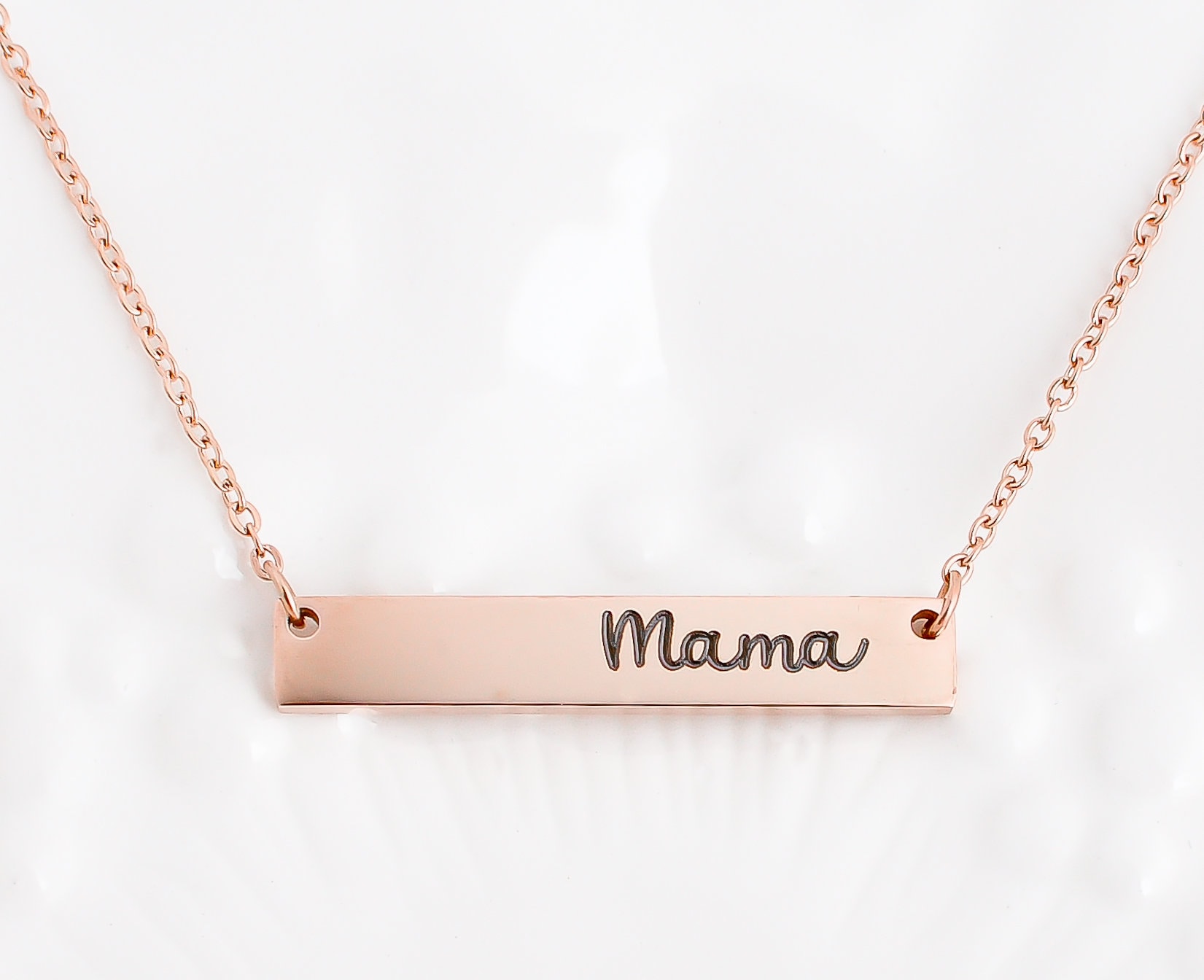 Anpassbare Personalisierte Bar Halskette, Rose Gold Bar Ihre Benutzerdefinierte Wörter, Zitat, Vers, Silber, Gelbgold von XOXOandcompany