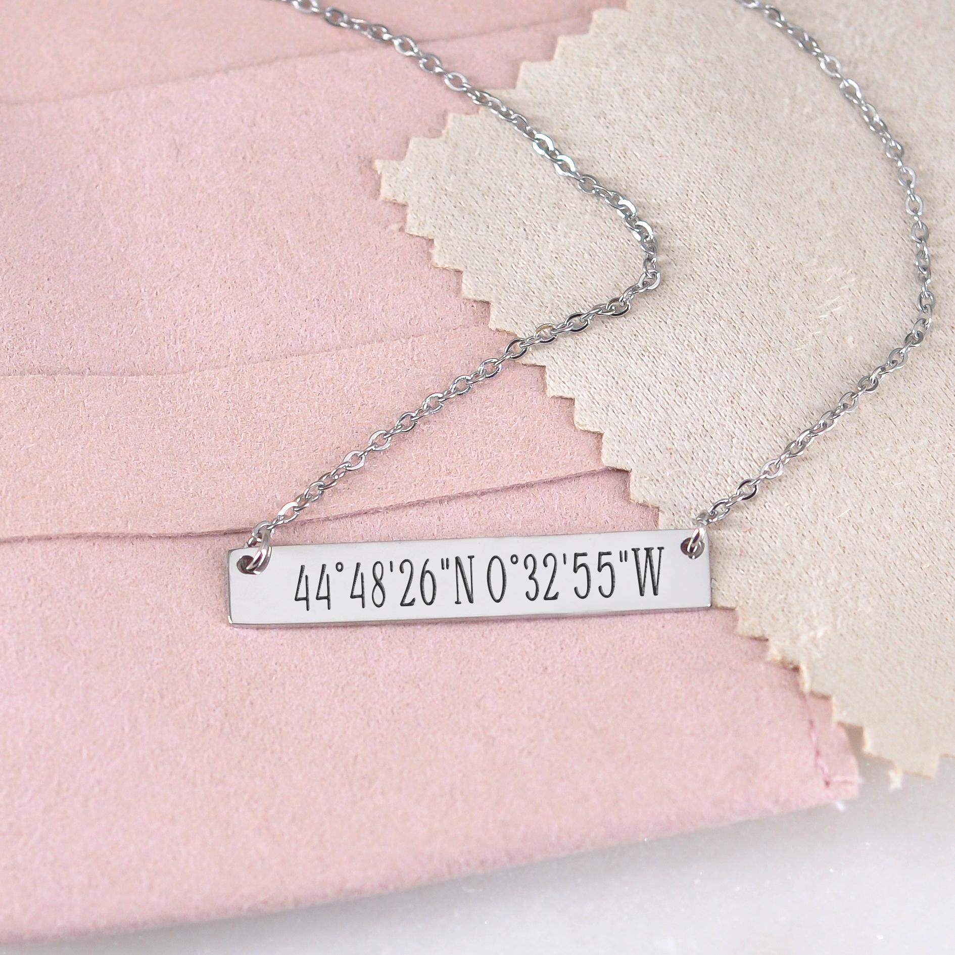 Breitengrad Kette, Rosé Gold Silber Gelb Bar Halskette, Requisiten Schmuck von XOXOandcompany