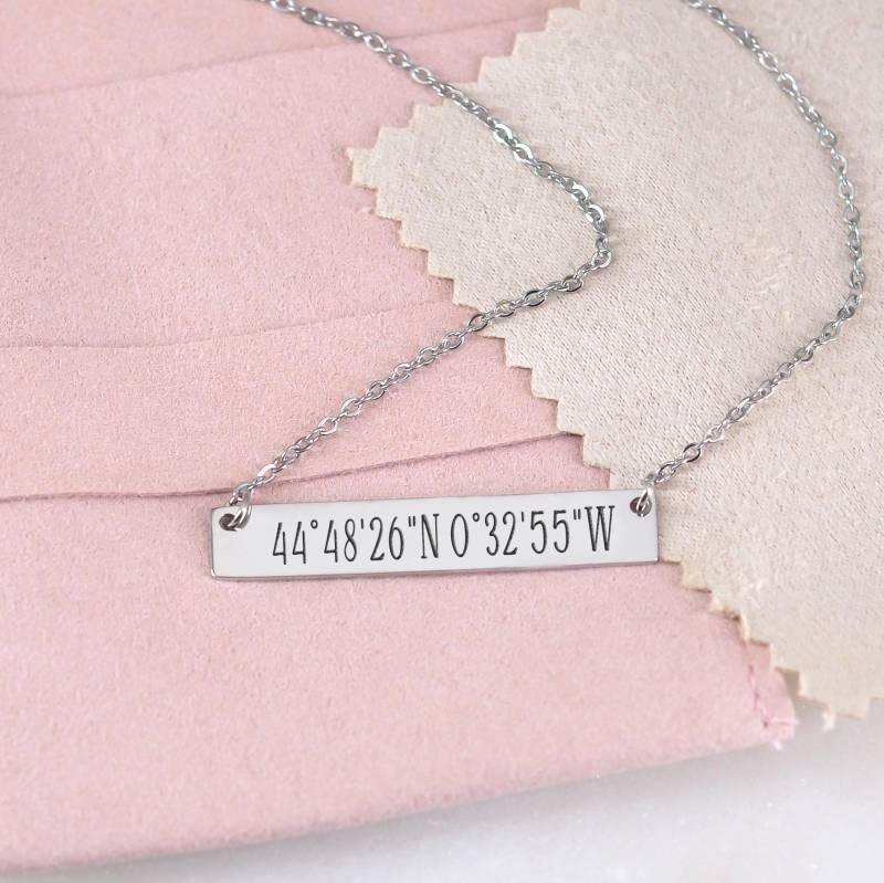 Breitengrad Kette, Rosé Gold Silber Gelb Bar Halskette, Requisiten Schmuck von XOXOandcompany