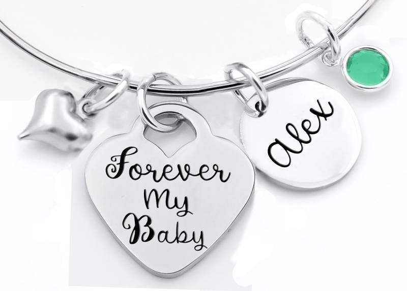 Denkmal, Erinnerung An Vergangene Armband, Gedenkschmuck, Immer Mein Baby, Armreif, Verlust Von Geliebten Menschen von XOXOandcompany