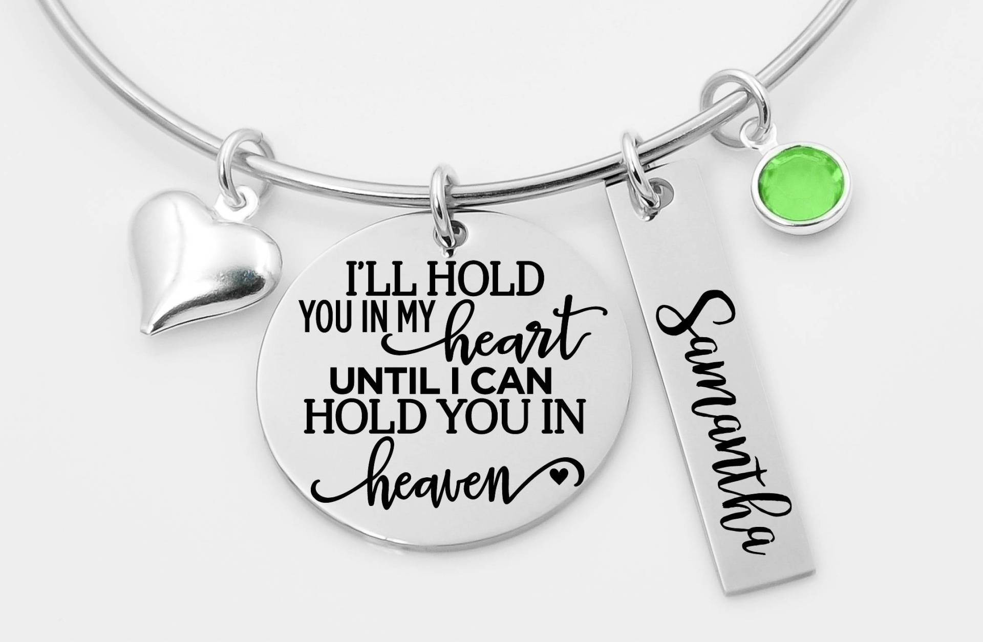 Denkmal Armband, Erinnerung Schmuck, Werde Ich Sie in Meinem Herzen Halten, Bis Im Himmel, Armreif, Verlust Des Geliebten Menschen Halten von XOXOandcompany