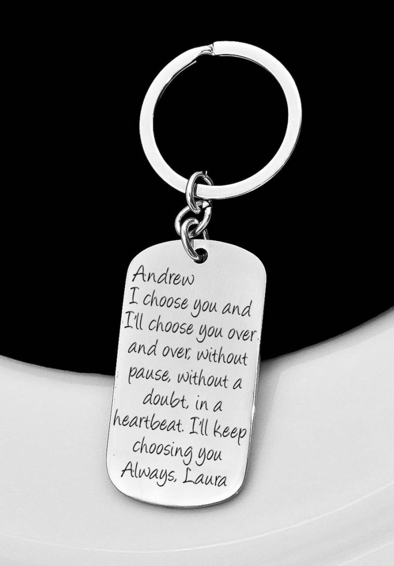 Hochwertiger Schlüsselanhänger, Wähle Ich, Dass Sie Jahrestag Schlüsselanhänger Für Frau Oder Mann, Geschenk Frau, Hochzeitstag von XOXOandcompany