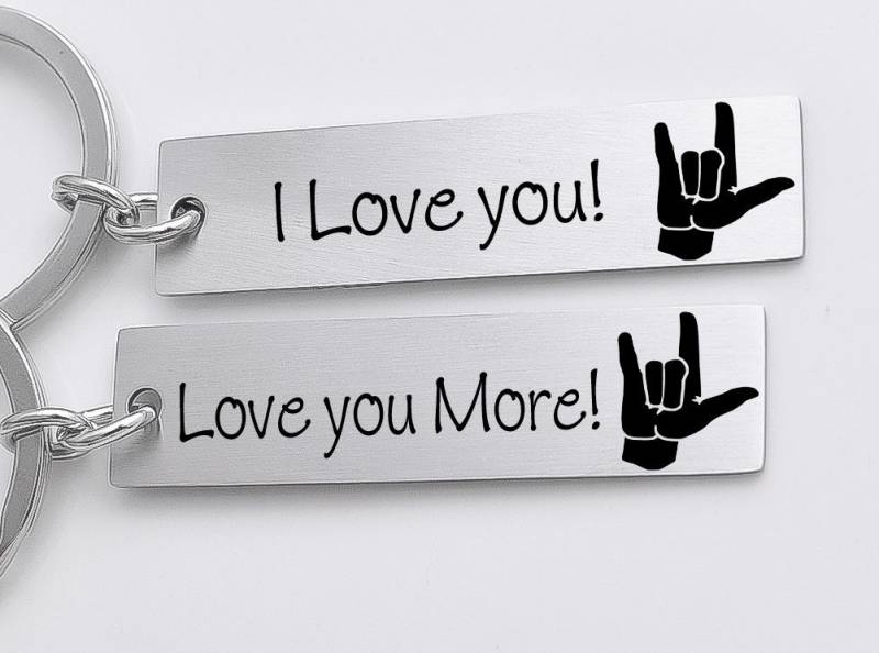 Ich Liebe Dich, Ich Dich Mehr, Gebärdensprache Schlüsselanhänger, Geschenk, Asl von XOXOandcompany