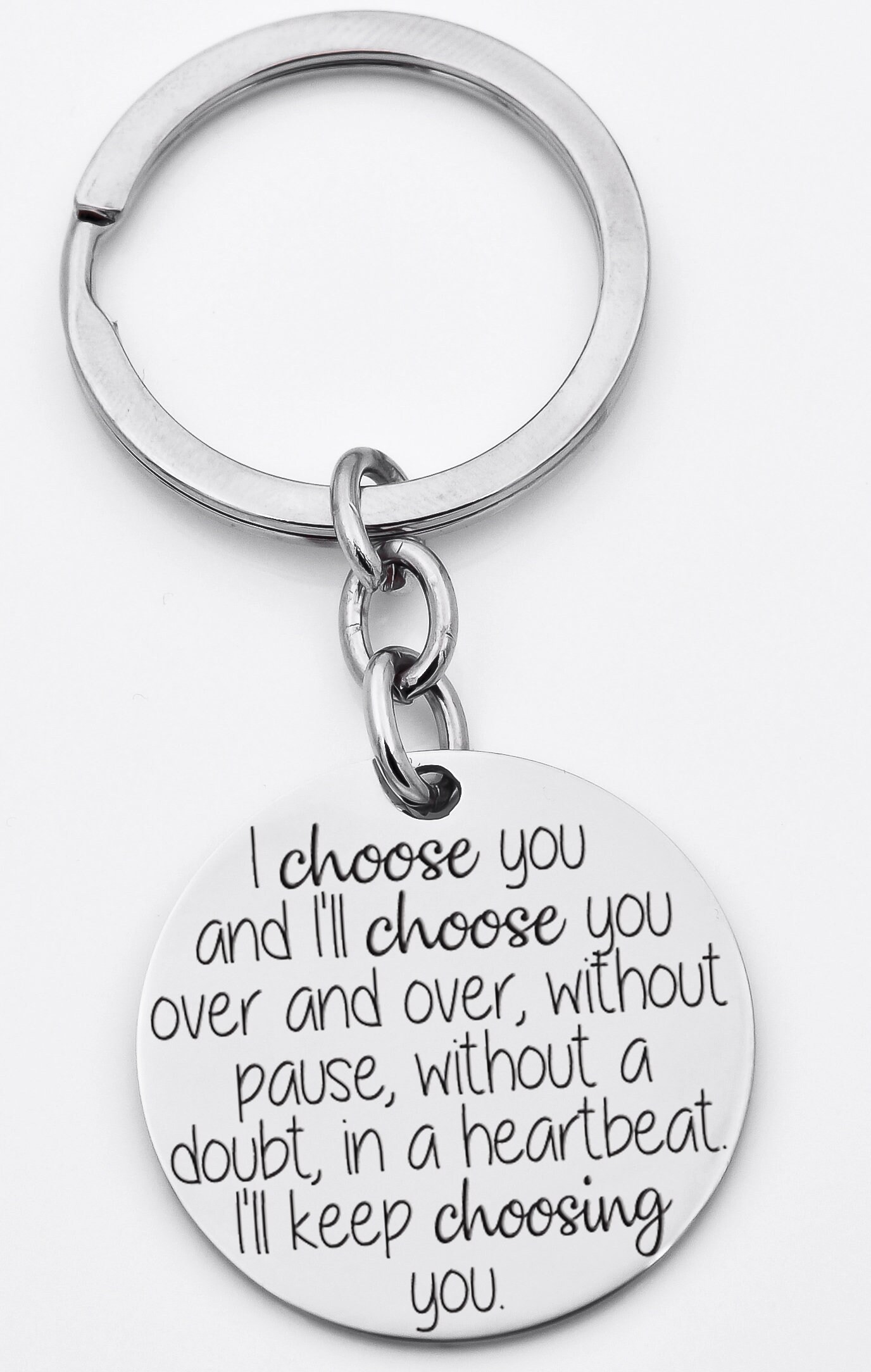 Ich Wähle Sie Schlüsselanhänger, Jahrestag Schlüsselanhänger Für Frau Oder Mann, Geschenk Frau, Hochzeitsgeschenk von XOXOandcompany