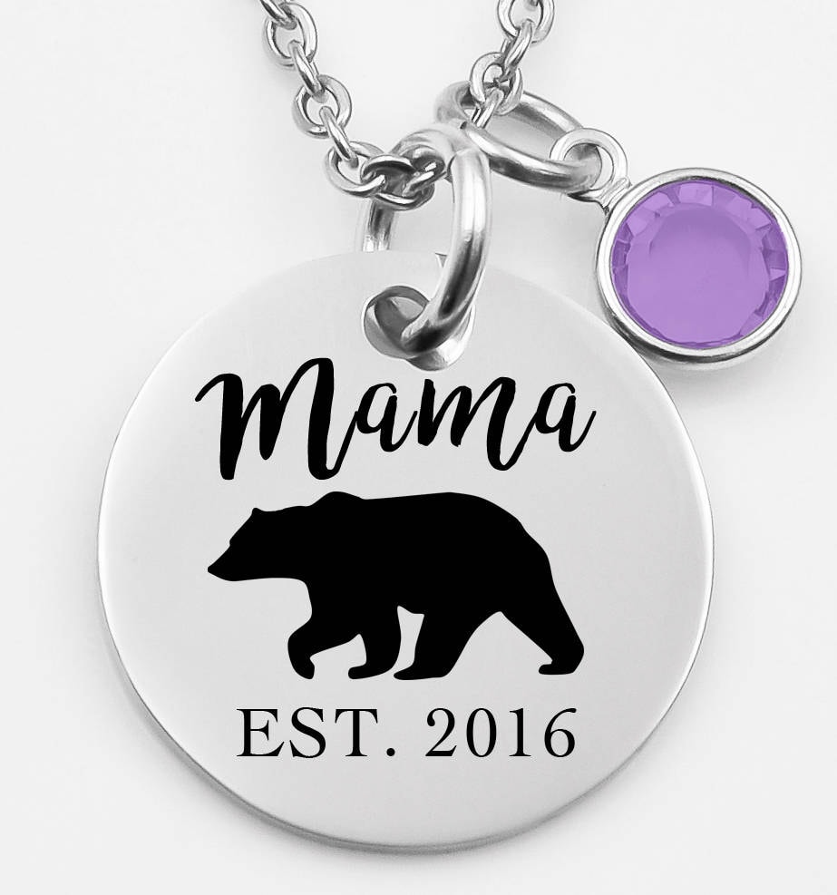 Mama Bär Halskette, Muttertag, Est Datum von XOXOandcompany