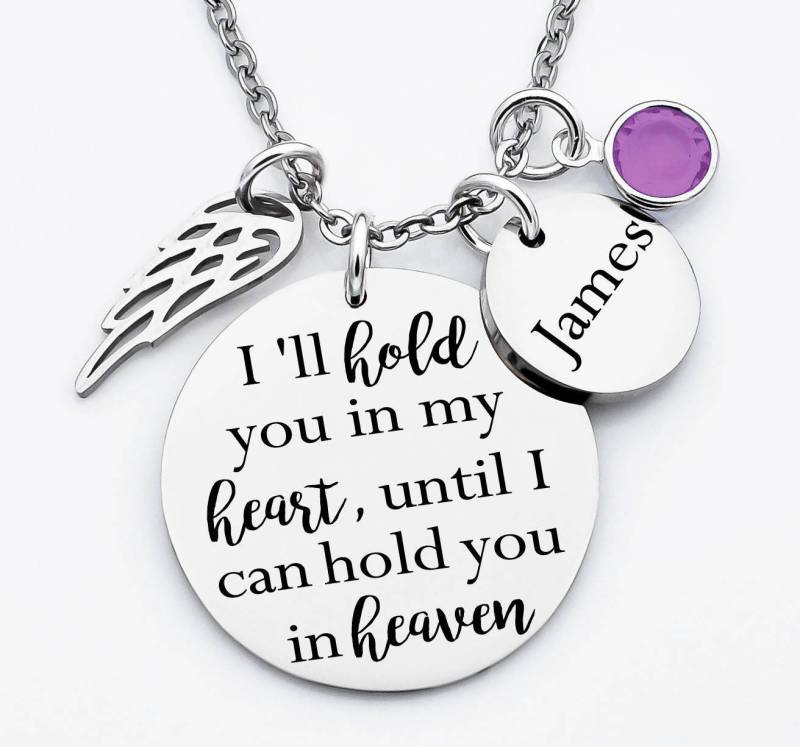 Memorial Halskette, Erinnerung An Vergangene Ich Werde Sie in Meinem Herzen Halten, Bis Sie, Im Himmel, Mama, Papa, Kind Halten Kann von XOXOandcompany