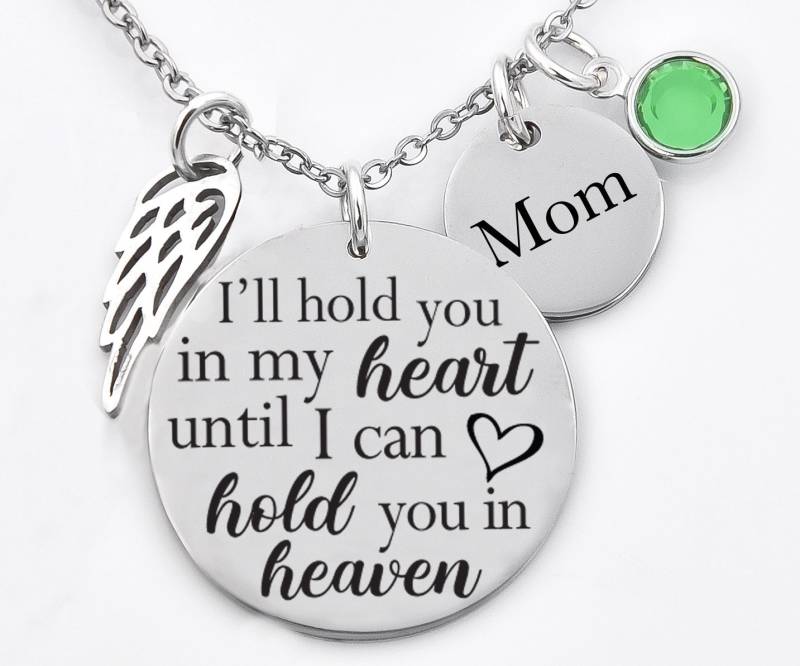 Memorial Halskette, Erinnerung An Vergangene Ich Werde Sie in Meinem Herzen Halten, Bis Sie, Im Himmel, Mama, Papa, Kind Halten Kann von XOXOandcompany