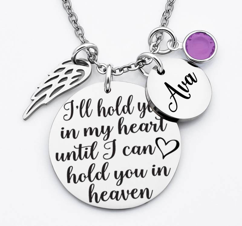 Memorial Halskette, Erinnerung An Vergangene Ich Werde Sie in Meinem Herzen Halten, Bis Sie, Im Himmel, Mama, Papa, Kind Halten Kann von XOXOandcompany