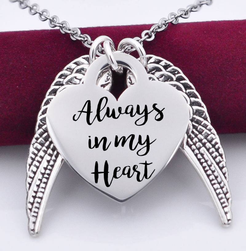 Memorial Halskette, Immer in Meinem Herzhalskette - Trauer Geschenke, Verlust Der Geliebten Ein, Personalisierte Halskette von XOXOandcompany