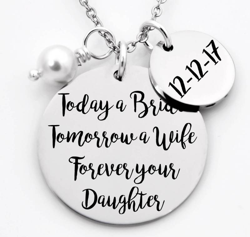 Mutter Der Brauthalskette, Heute Eine Braut Morgen Frau Für Immer Deine Tochter, Geschenk Mama, Hochzeitsgeschenk, Von von XOXOandcompany