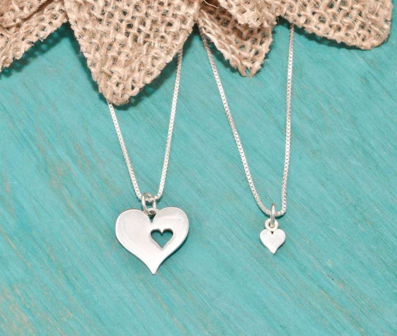 Mutter Und Tochter-sterling Silber-Herz-Halskette | Tochter Geschenk Mammen-Geburtstag Mütter Lieben Halskette von XOXOandcompany
