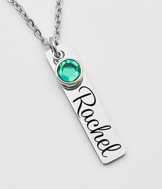 Personalisierte Mütter Halskette, Tag Halskette Mit Namen Und Kristallen, Kinder Namen, Benutzerdefinierte von XOXOandcompany