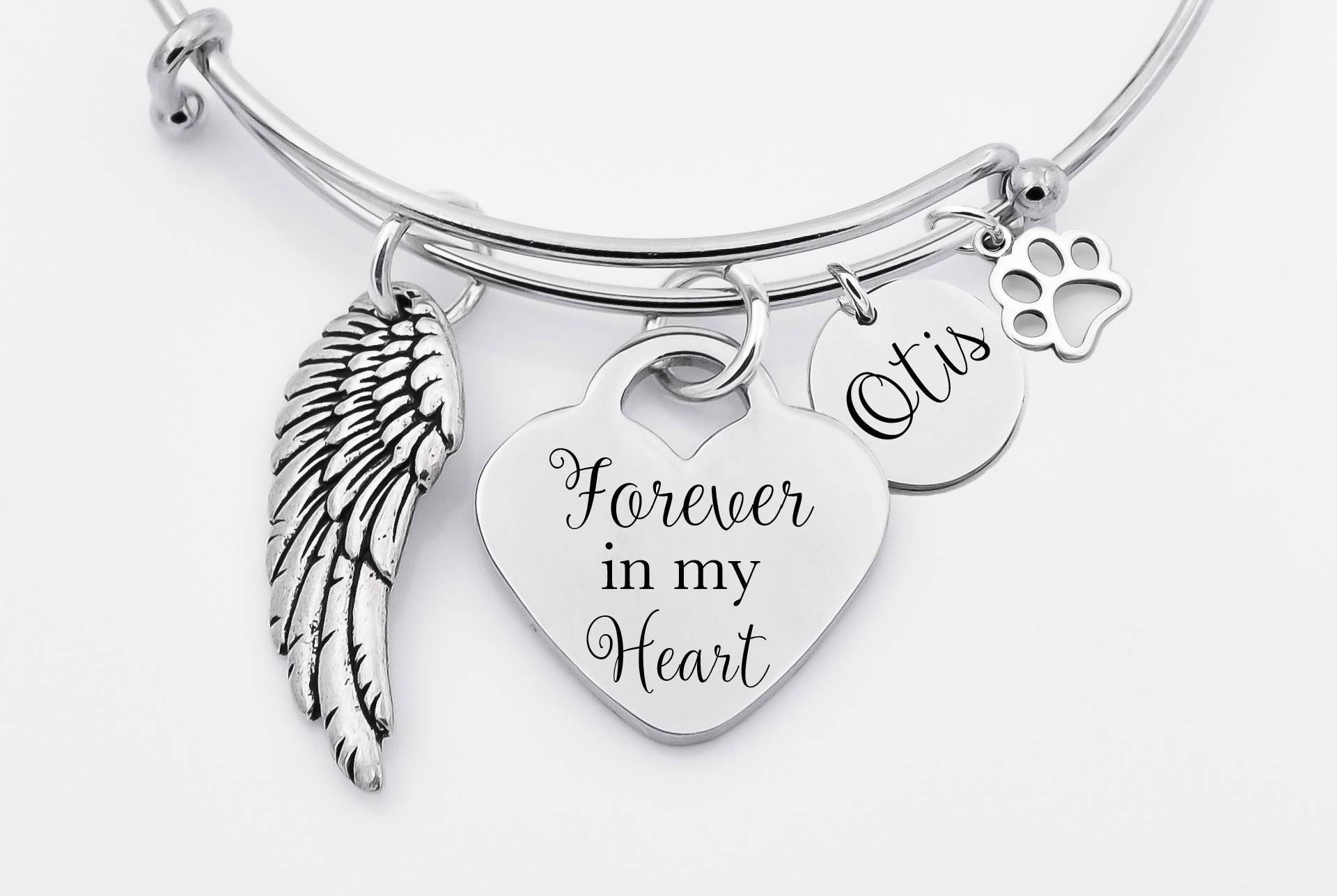 Pet-Memorial, Erinnerung An Vergangene Armband, Nachbildungen - Trauer, Geschenke, Hund Verlust, Für Immer in Meinem Herzen, Pfote von XOXOandcompany