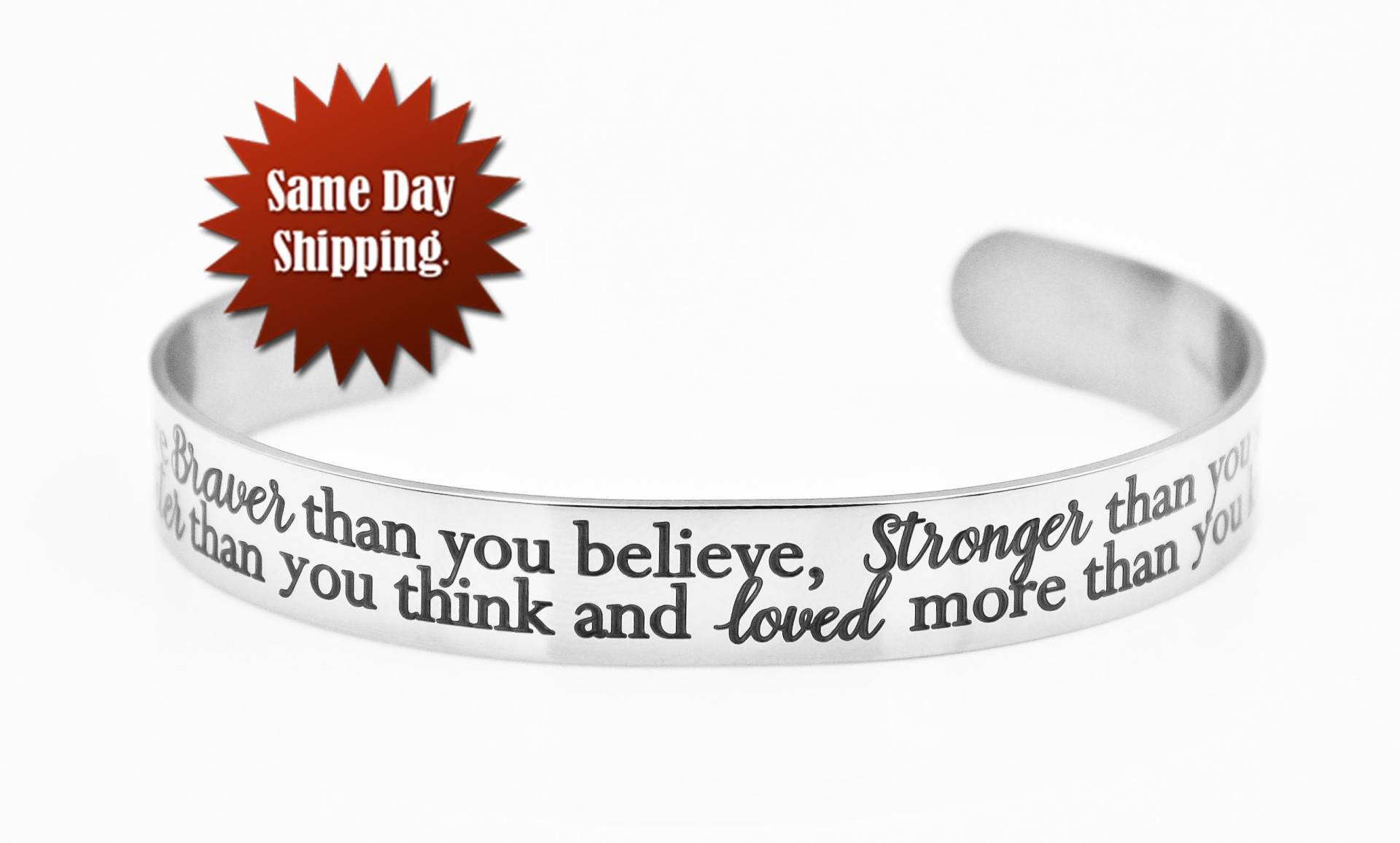 Sie Sind Mutiger Als Glauben, Armband, Inspirierender Schmuck Für Frauen, Denken An Geschenk, Motivierend, Weitermachen, Stark von XOXOandcompany